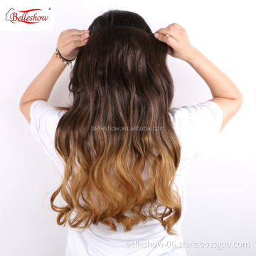 Hot sell Clip On long curly ponytail hair extension synthetic hair extension clip in hair extensions